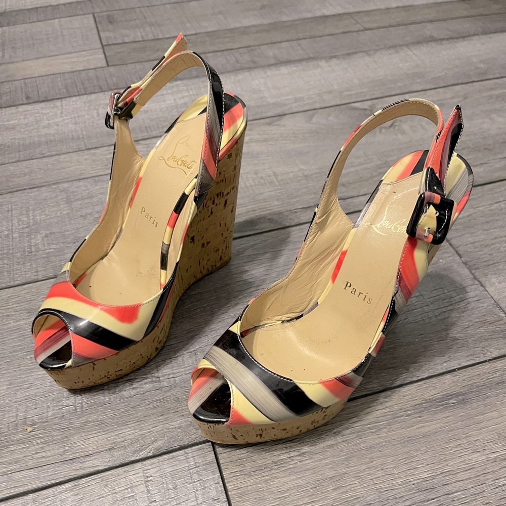 Christian Louboutin Vibrant Wedge Sandals size 37